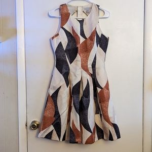 H&M Multicolor Geometric Midi Dress
